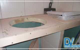 Столешница из плитки для ванной комнаты