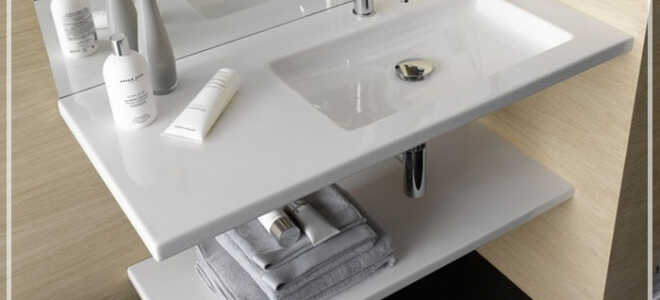 Виды полок под раковину для ванной комнаты