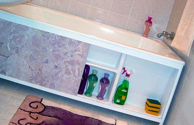 Ванна с полками под ней