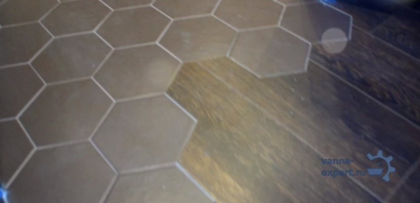 Сочетание шестиугольной плитки и ламината