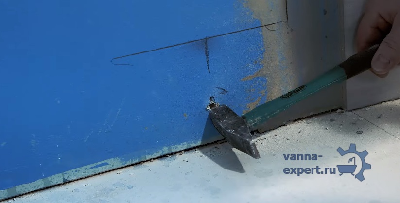 Забивание дюбелей