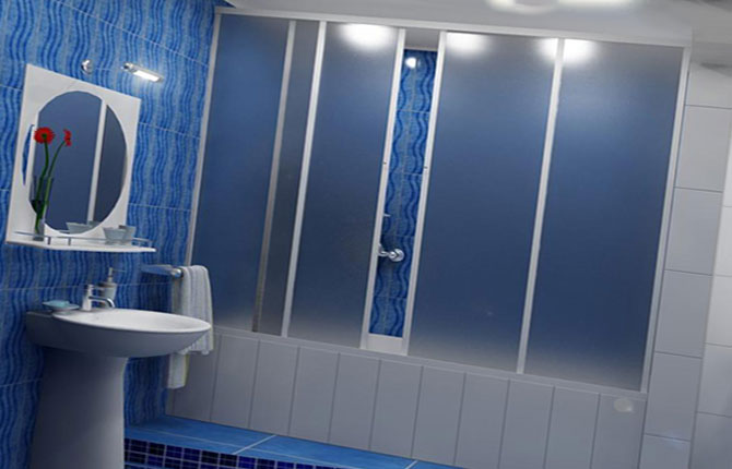 Раздвижные шторки для ванной комнаты