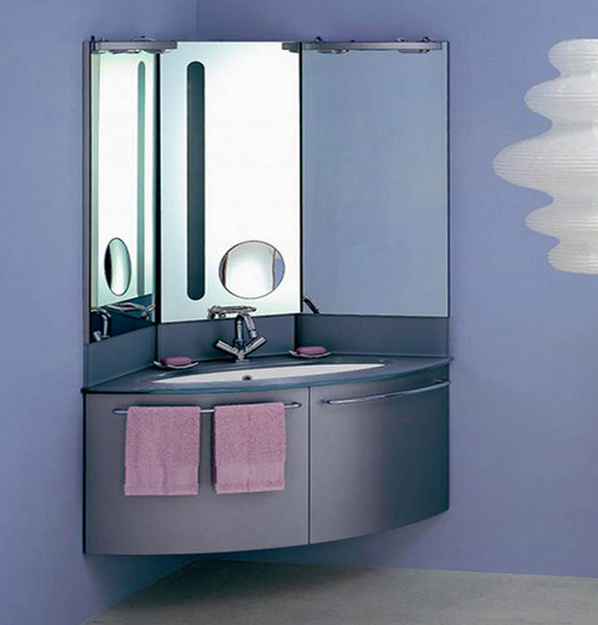 Виды угловой мебели для ванной