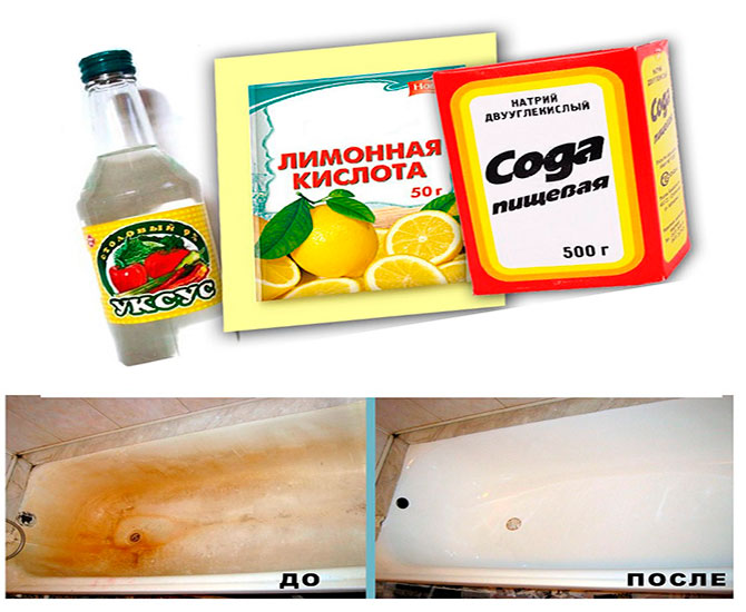 Народные средства для чистки ванны