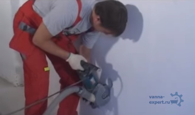 Штробление канавки