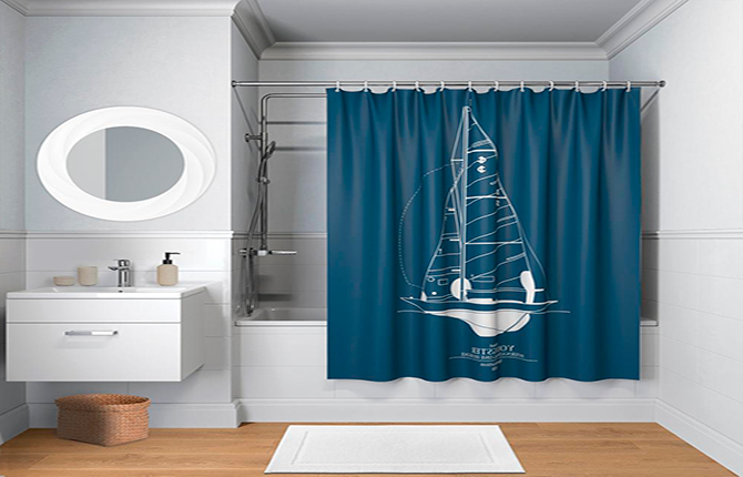 Тканевые шторы для ванной комнаты