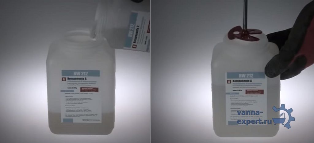 Смешивание клея двухкомпонентного