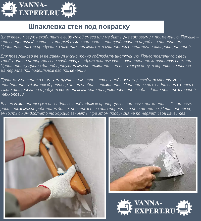 Шпаклевка стен под покраску