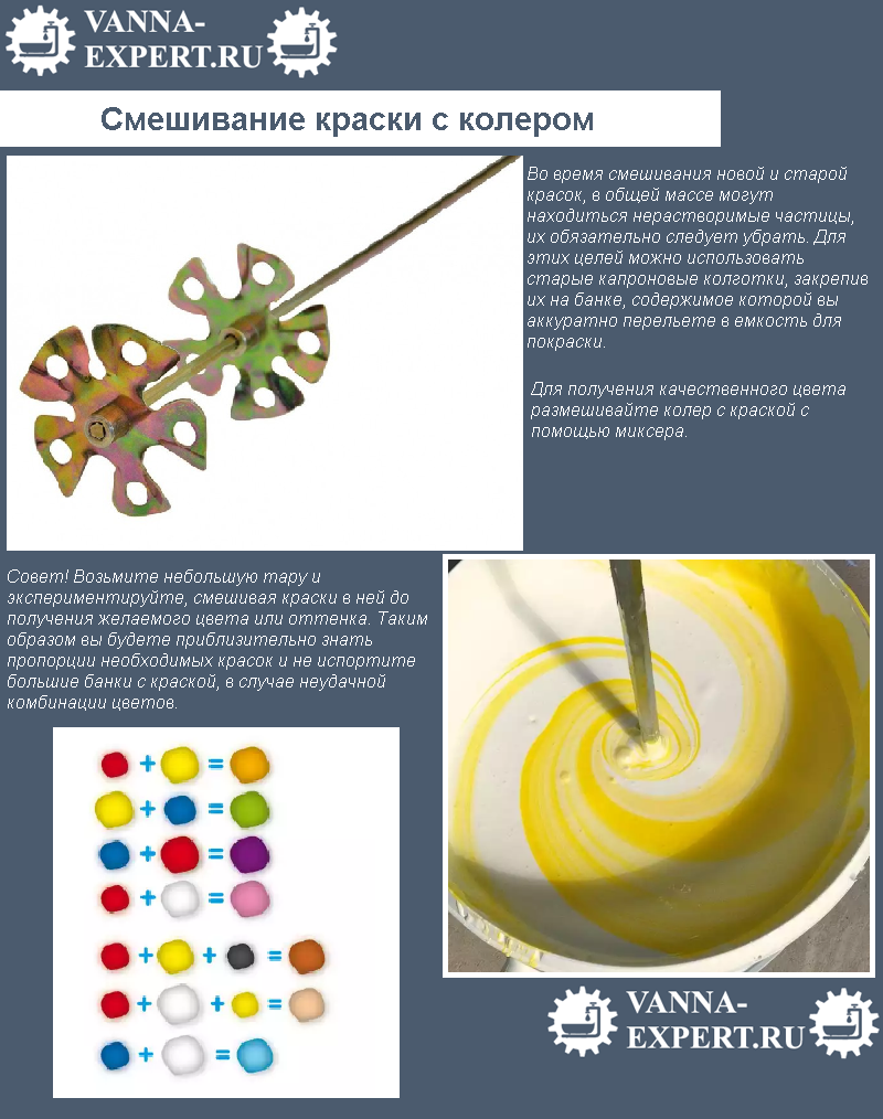 Смешивание краски с колером