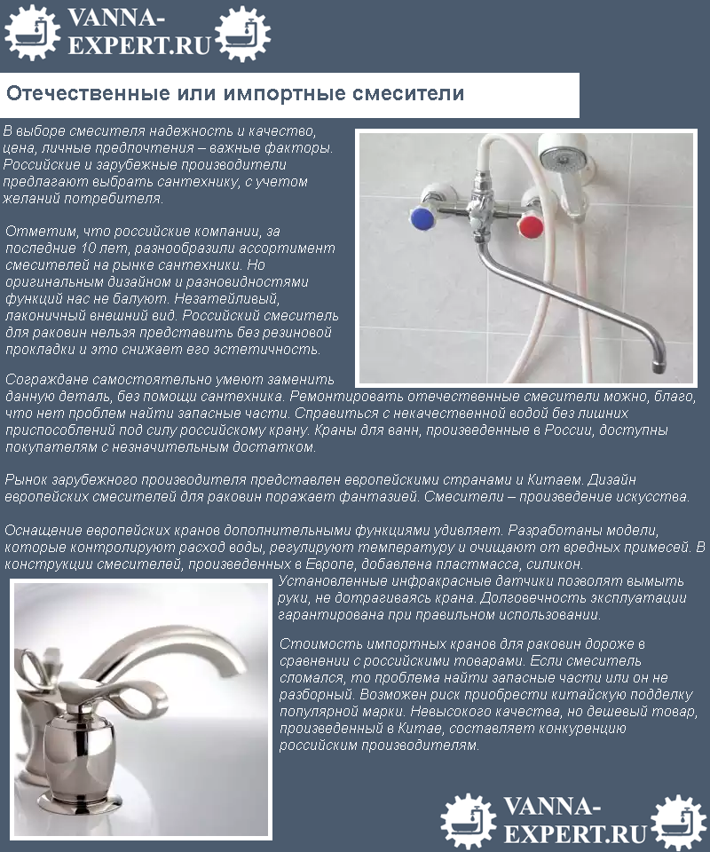 Отечественные или импортные смесители