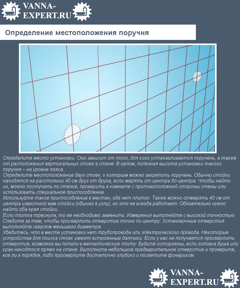 Определение местоположения поручня