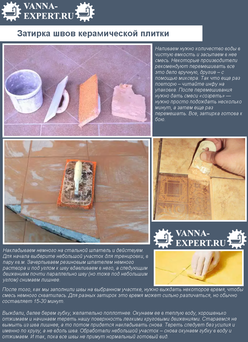 Затирка швов керамической плитки