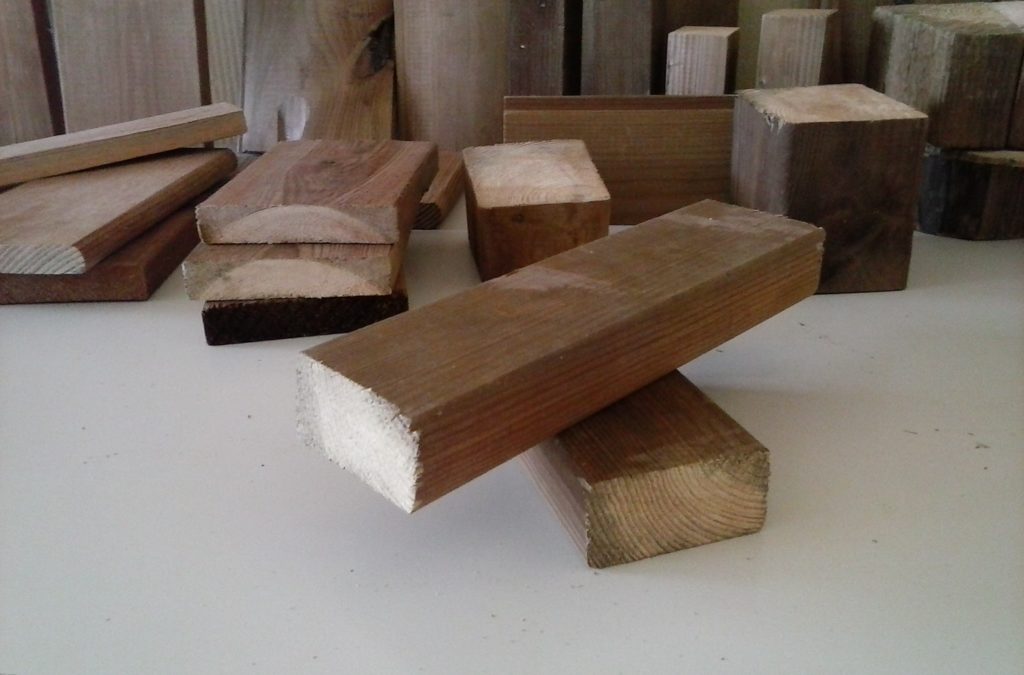 Бруски после пропитки защитным составом