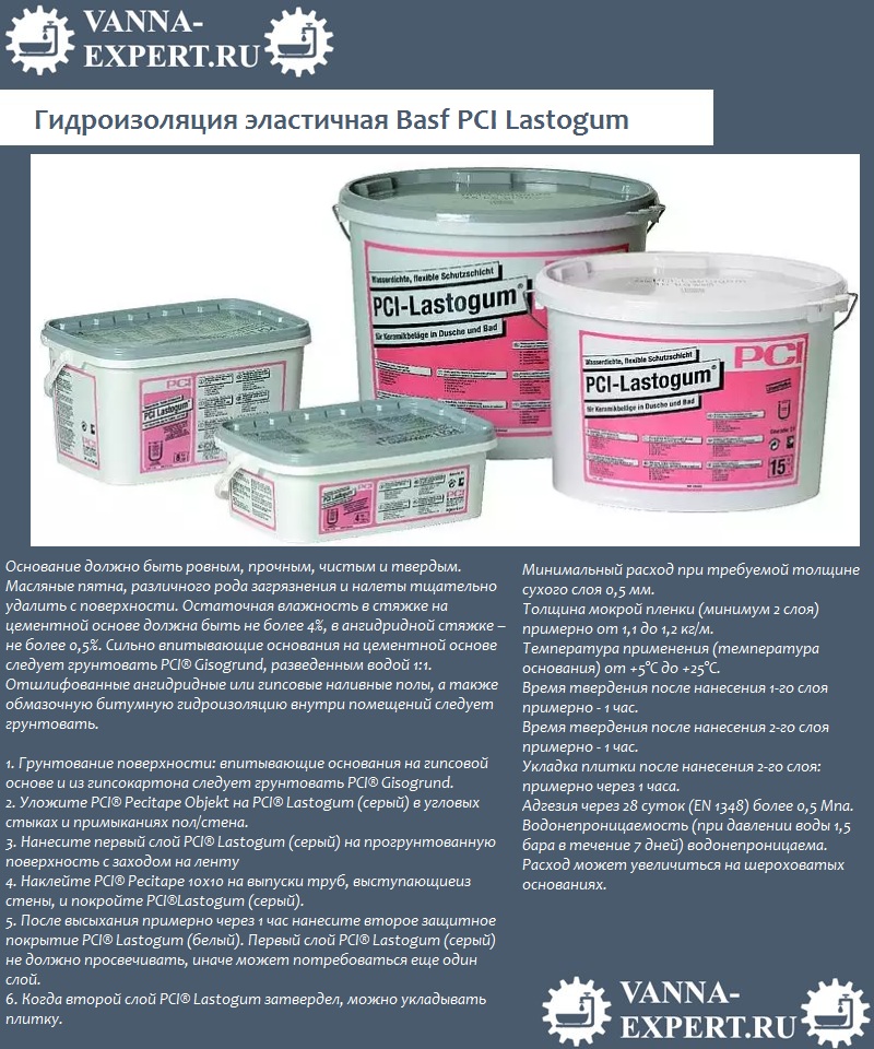 Гидроизоляция эластичная Basf PCI Lastogum