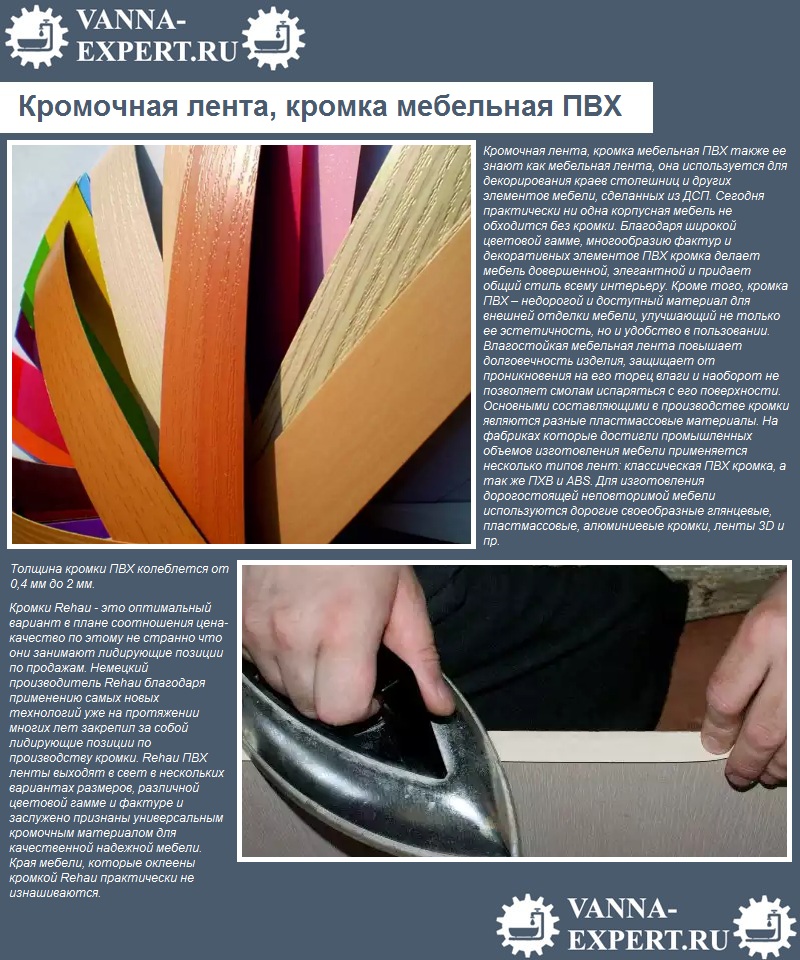 Кромочная лента, кромка мебельная ПВХ