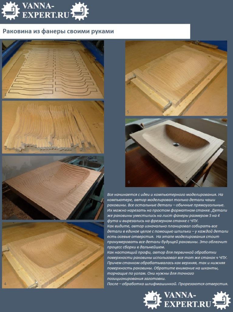 Раковина из фанеры своими руками