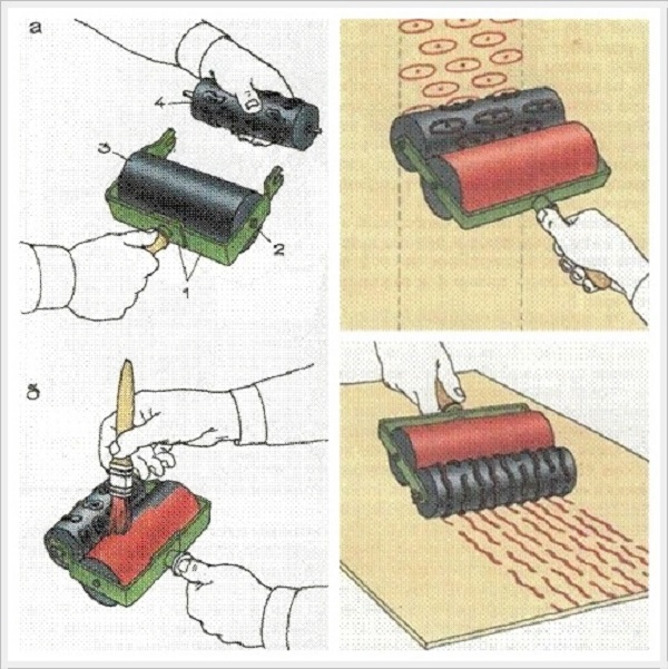 Как покрасить стену узорчатым валиком