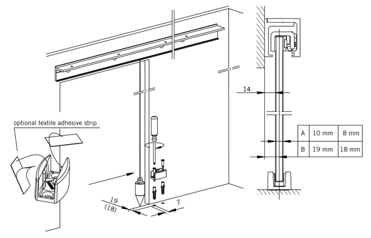 Крепление нижнего фиксатора к полу