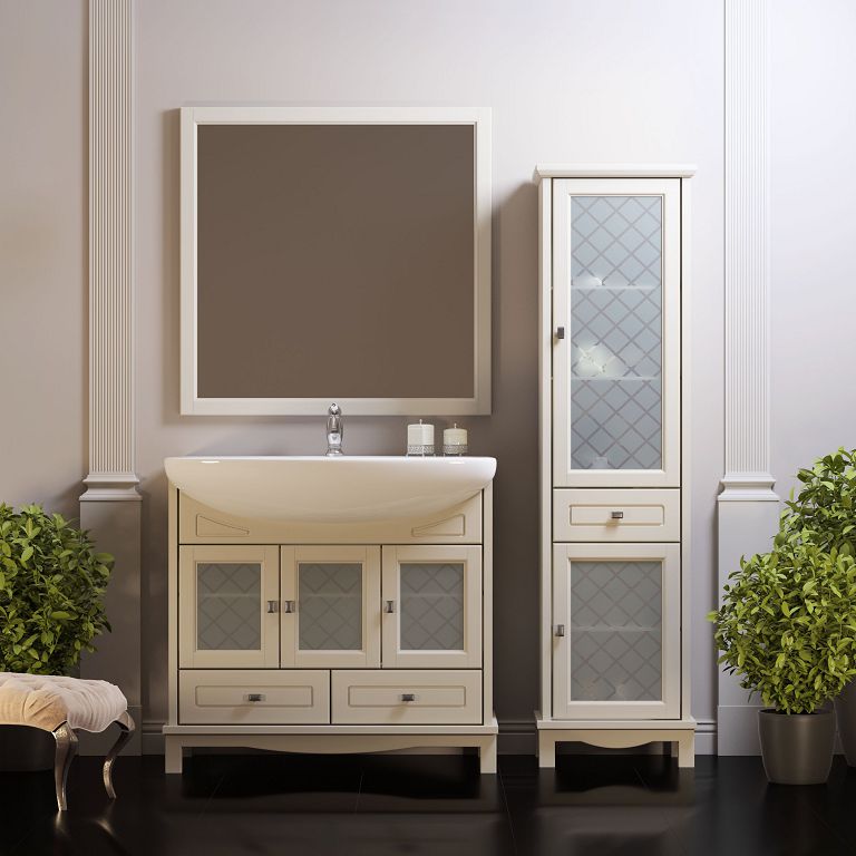 Мебельдолжна гармонировать со стилем интерьера ванной комнаты