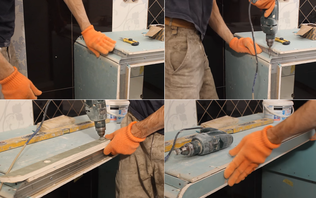 Монтаж гипсокартона на торцы