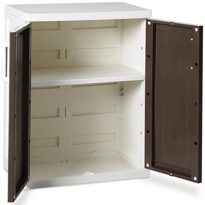 Пластиковый шкафчик в открытом виде