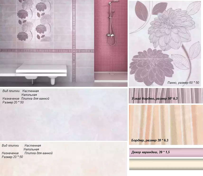 Плитка и декор из одной коллекции