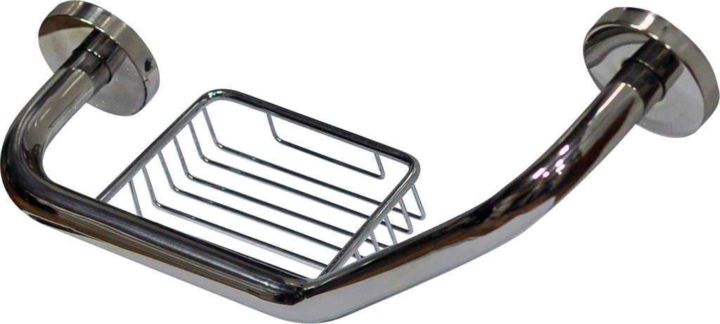 Поручень для ванны изогнутый c мыльницей