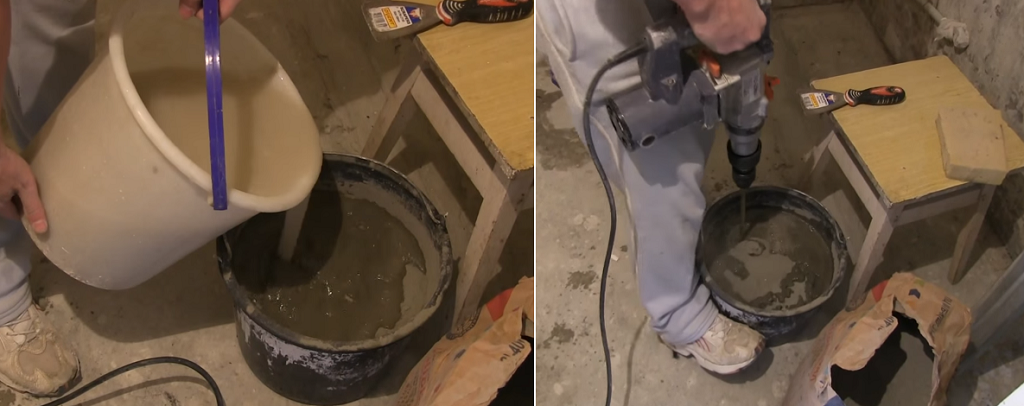 Приготовление смеси для стяжки пола