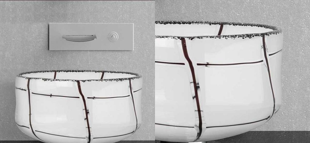 Раковина из муранского стекла с настенным смесителем