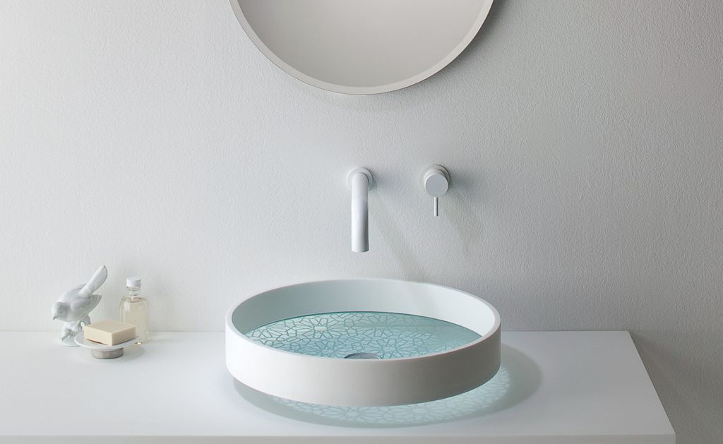 Раковина из травленого стекла