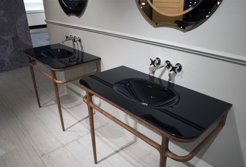 Раковина-столешница (стекло крашеное глянцевое)