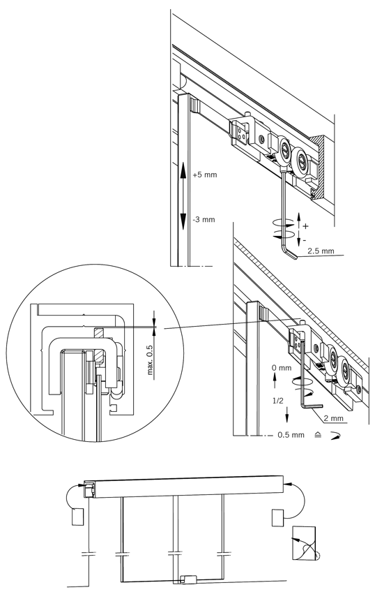 Регулировка высоты стекла