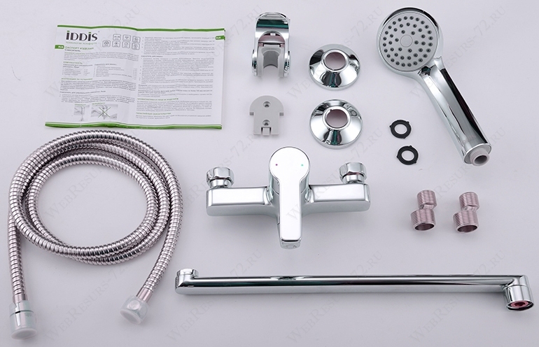 Смеситель для ванны с длинным изливом с керамическим дивертором