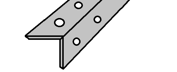 Стальной уголок, отверстия в нем, рисунок