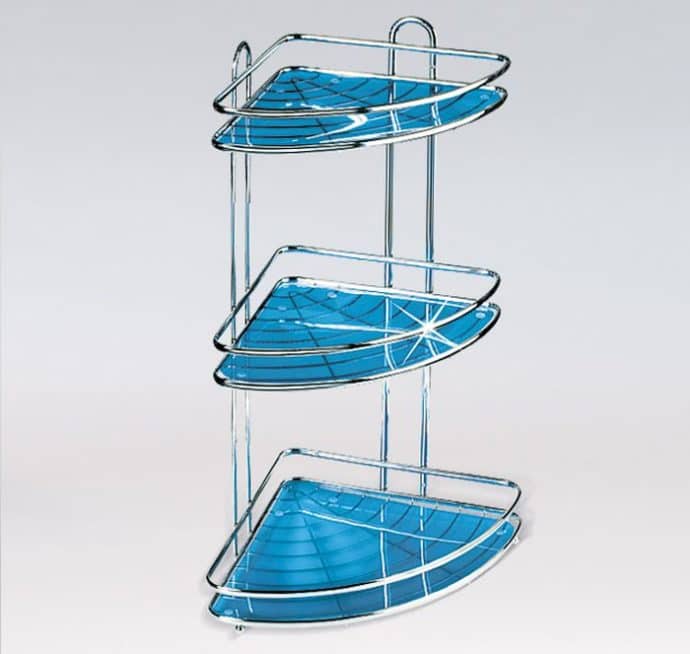 Телескопическая хромировання полка для ванной