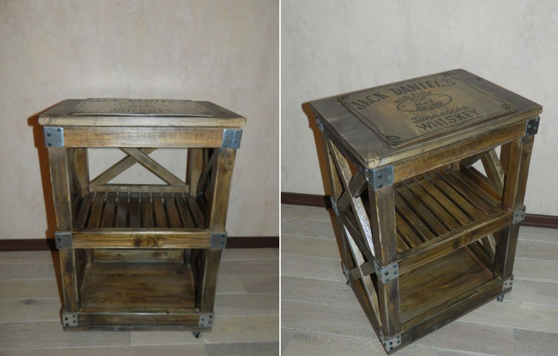 Тумба-этажерка. Может служить для хранения вещей , сверху крышка откидывается . Изготовлена из сосны