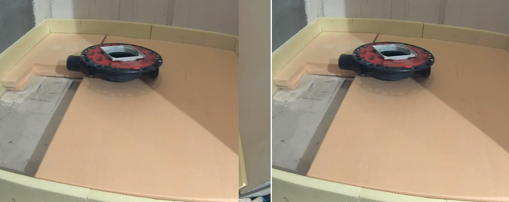 Укладка утеплителя и установка трапа