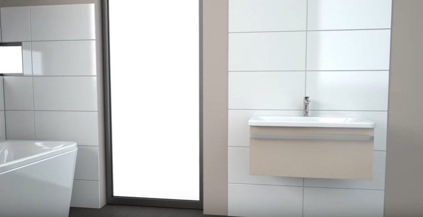 Установка подвесной тумбы и раковины Ideal Standard