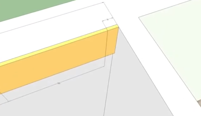 Узкий кусочек плитки справа при деревенской раскладке. Такой же узкий кусочек и на стене слева