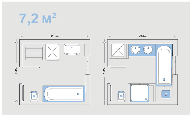 Варианты планировки ванной комнаты