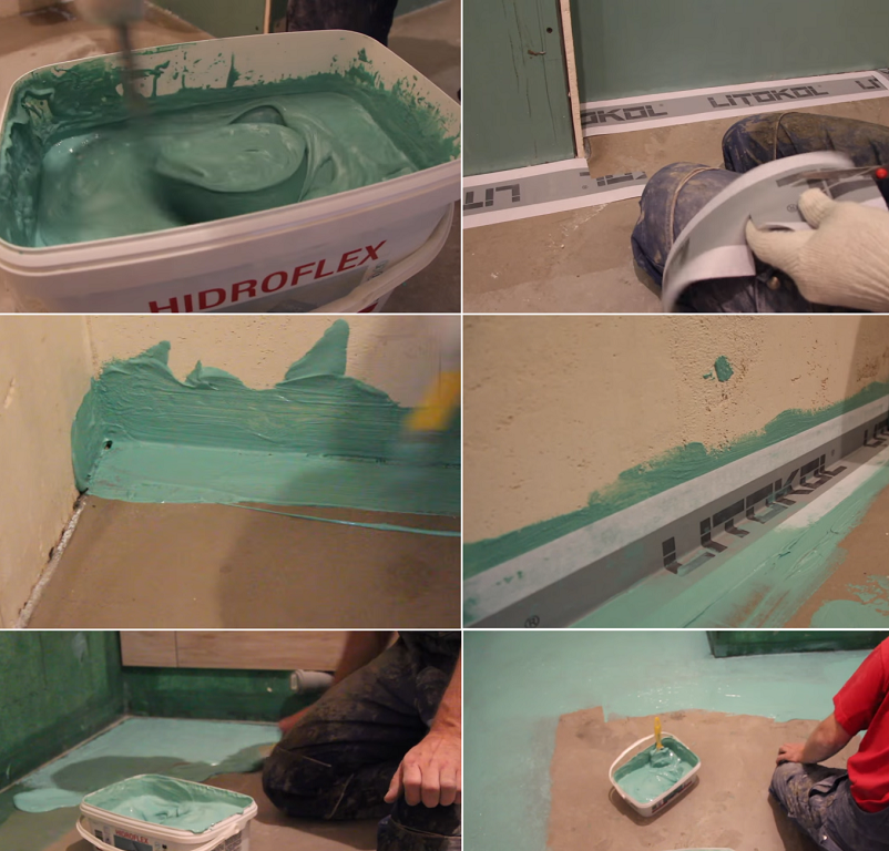 Выполнение гидроизоялции пола