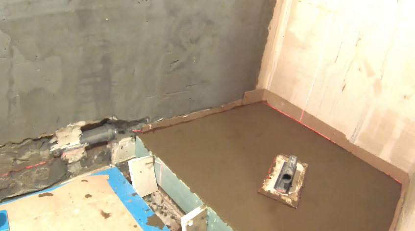 Заливка жидким раствором, выравнивание