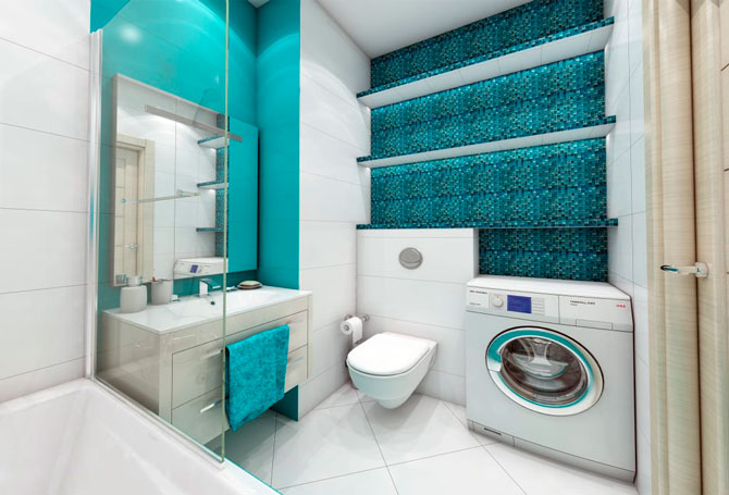 Дизайн ванной с туалетом