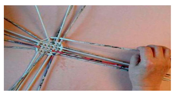 Плетение корзины для белья