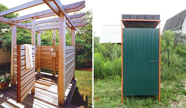 Дачный душ должен быть построен недалеко от домика