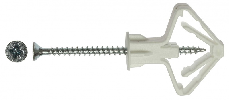 Дюбель "бабочка" для гипсокартона с шурупом