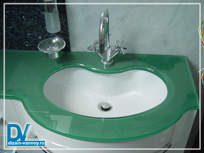 столешница из стекла для ванной