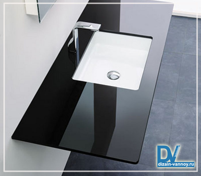 стеклянная столешница в ванную