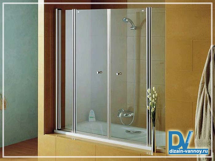 шторки для ванной раздвижные стеклянные