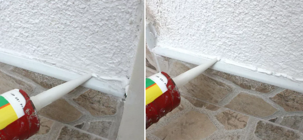 Нажимая на курок, сформируйте непрерывный ровный валик по всей длине плитки, которую нужно загерметизировать